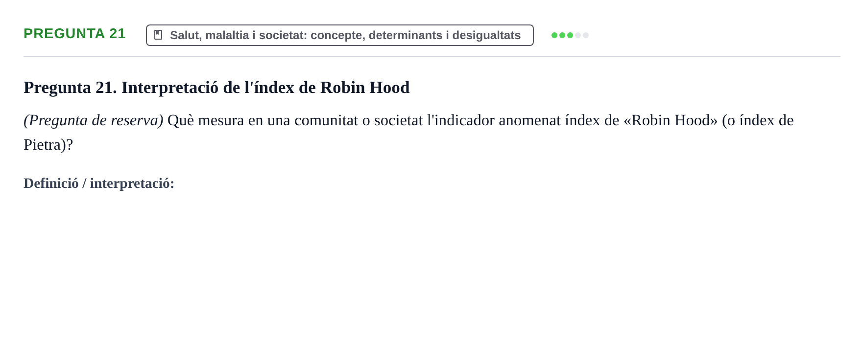 Enunciado: Pregunta 21 · Introducción a la Salud, Antropología, Demografía. Historia de la Medicina UB 2012