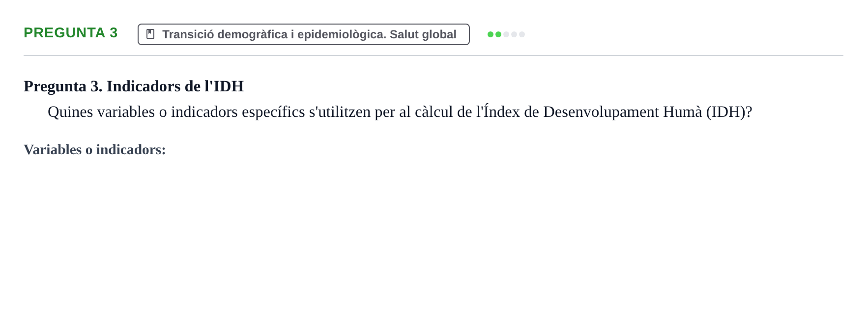 Enunciado: Pregunta 3 · Introducción a la Salud, Antropología, Demografía. Historia de la Medicina UB 2012