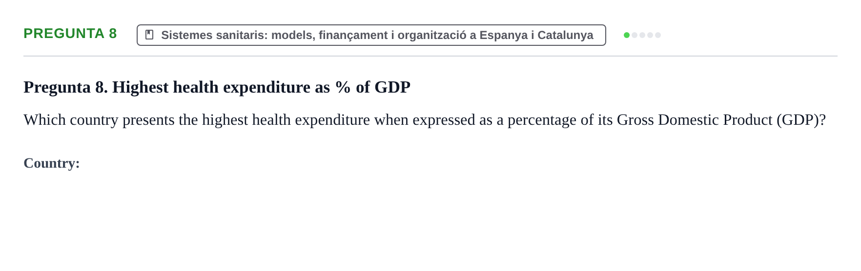 Enunciado: Pregunta 8 · Introducción a la Salud, Antropología, Demografía. Historia de la Medicina UB 2012