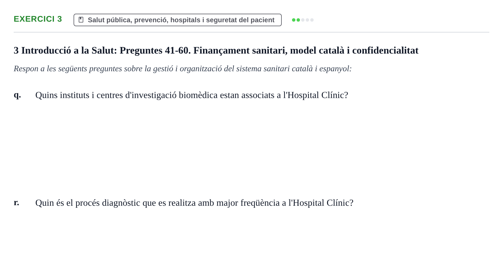 Enunciado: Ejercicio 3 - Salut pública, prevenció, hospitals i seguret… · Introducción a la Salud, Antropología, Demografía. Historia de la Medicina UB 2016