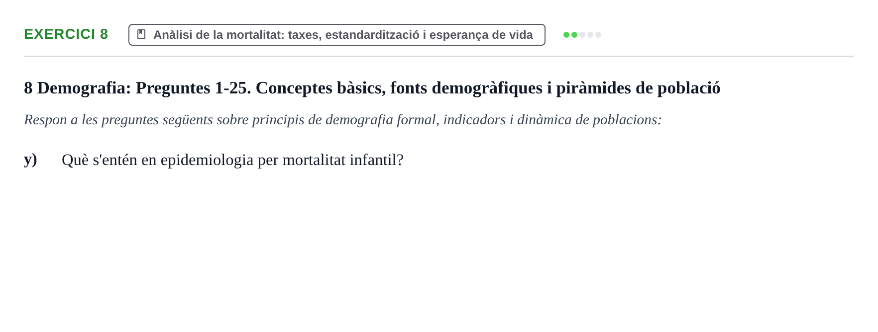 Enunciado: Ejercicio 8 - Anàlisi de la mortalitat: taxes, estandarditz… · Introducción a la Salud, Antropología, Demografía. Historia de la Medicina UB 2016