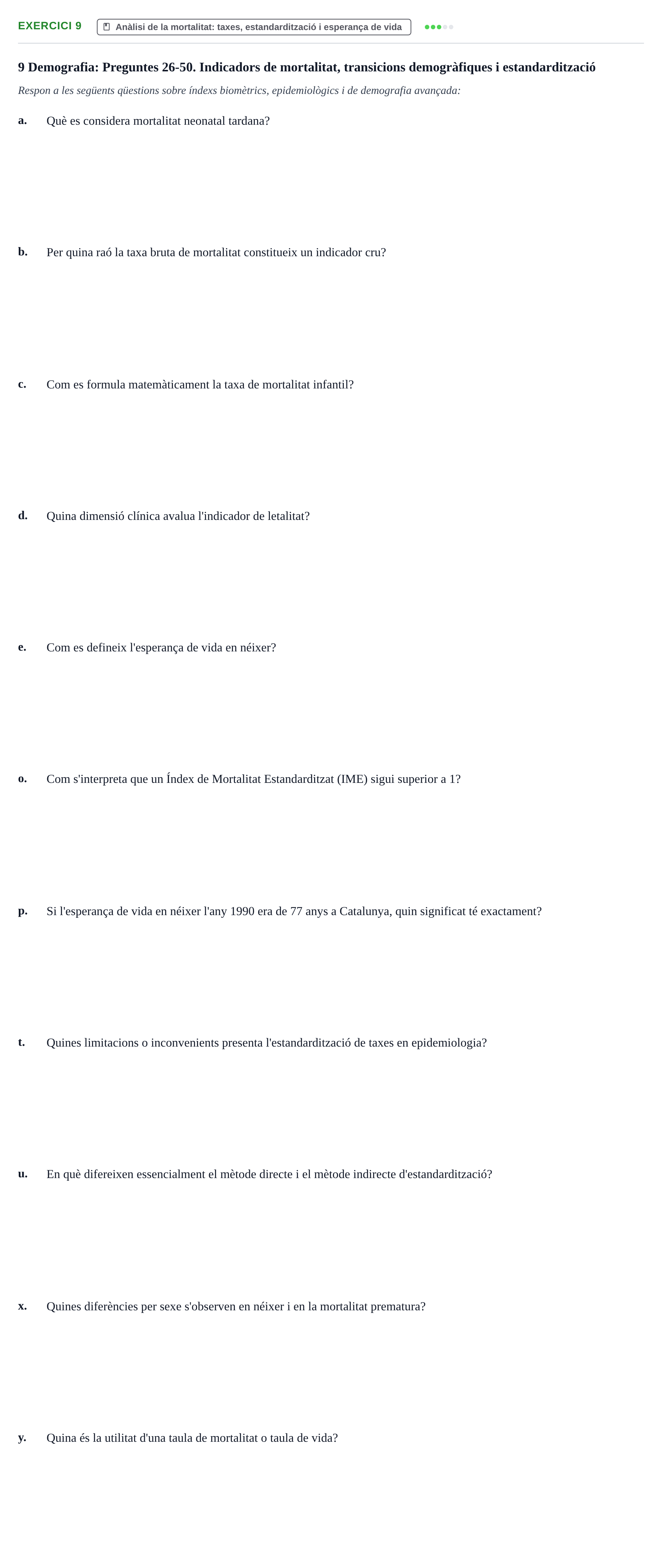 Enunciado: Ejercicio 9 - Anàlisi de la mortalitat: taxes, estandarditz… · Introducción a la Salud, Antropología, Demografía. Historia de la Medicina UB 2016