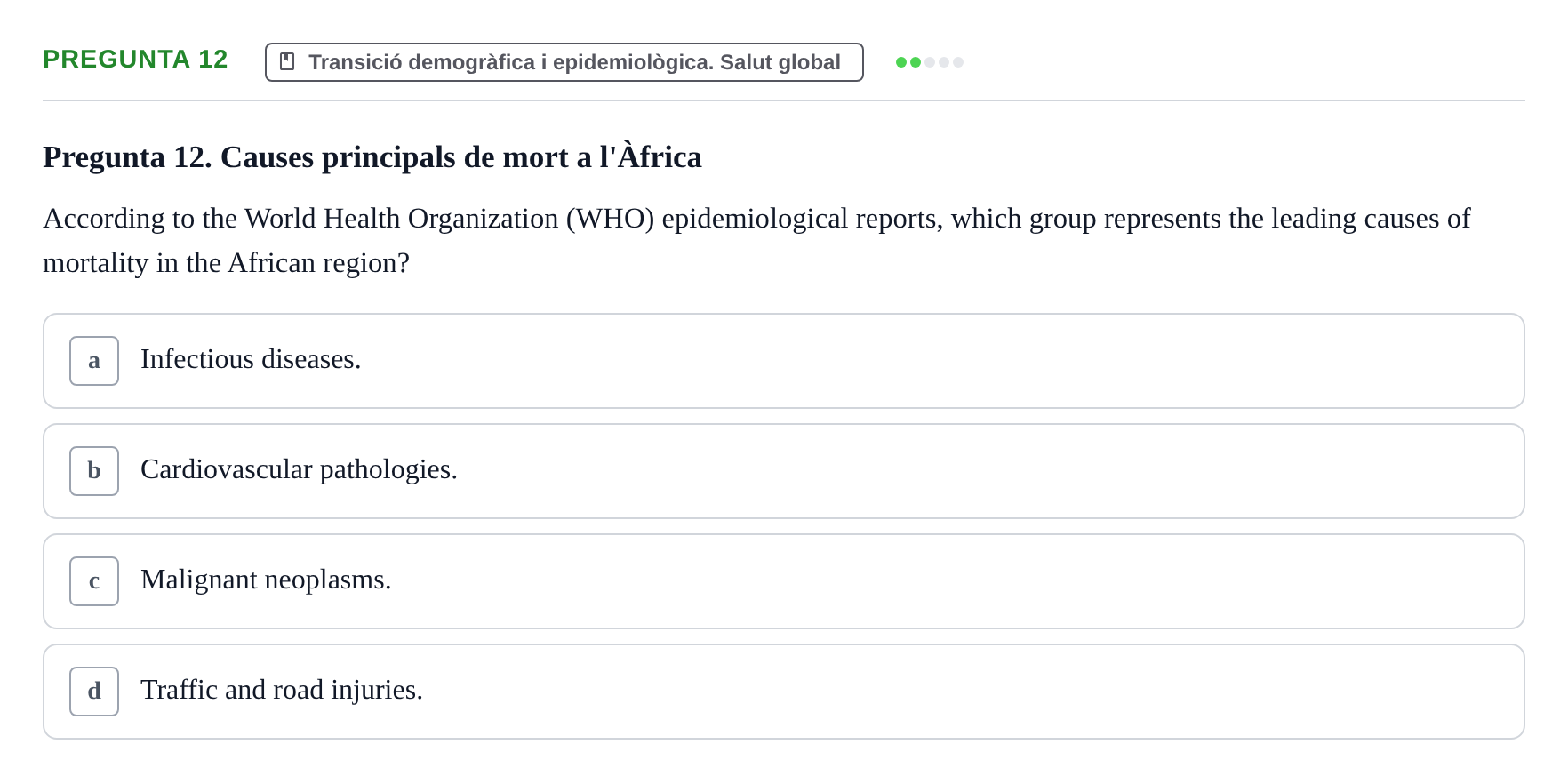 Enunciado: Pregunta 12 · Introducción a la Salud, Antropología, Demografía. Historia de la Medicina UB 2012