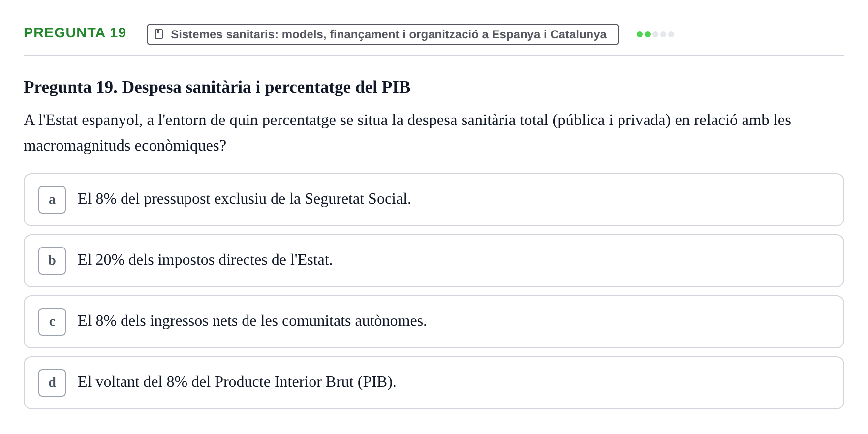 Enunciado: Pregunta 19 · Introducción a la Salud, Antropología, Demografía. Historia de la Medicina UB 2012