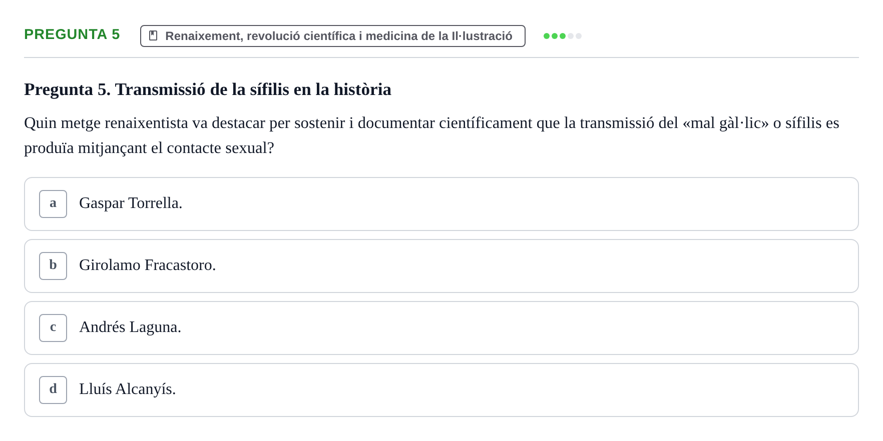 Enunciado: Pregunta 5 · Introducción a la Salud, Antropología, Demografía. Historia de la Medicina UB 2012