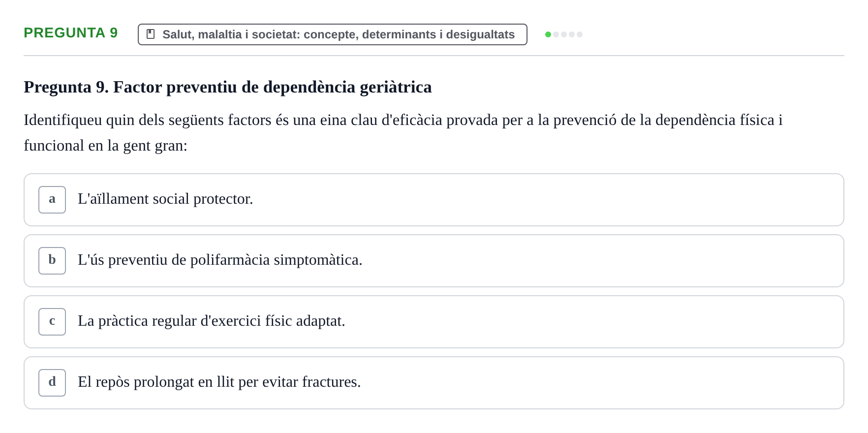 Enunciado: Pregunta 9 · Introducción a la Salud, Antropología, Demografía. Historia de la Medicina UB 2012