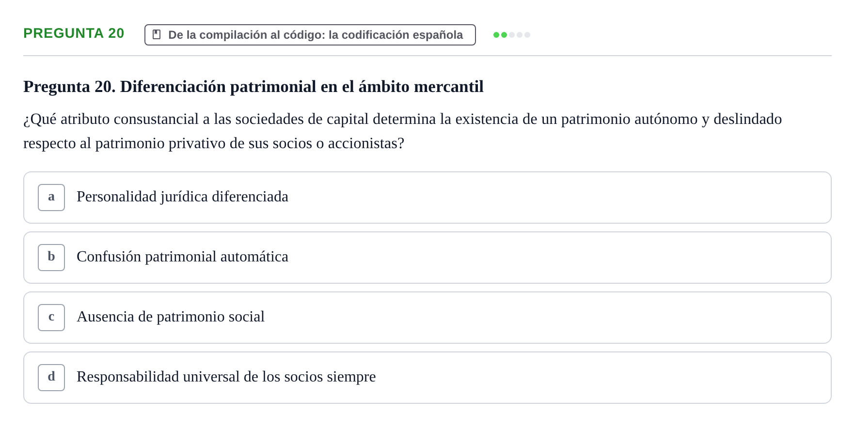 Enunciado: Pregunta 20