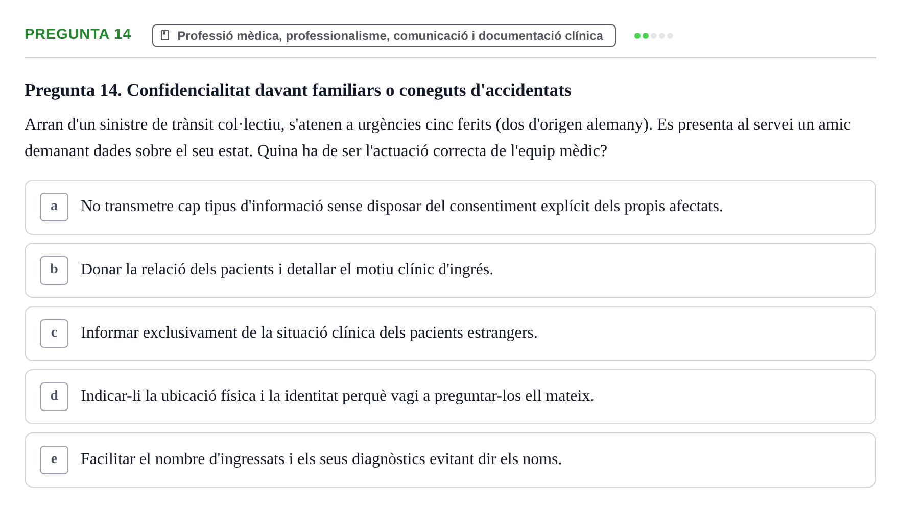 Enunciado: Pregunta 14 · Introducción a la Salud, Antropología, Demografía. Historia de la Medicina UB 2016