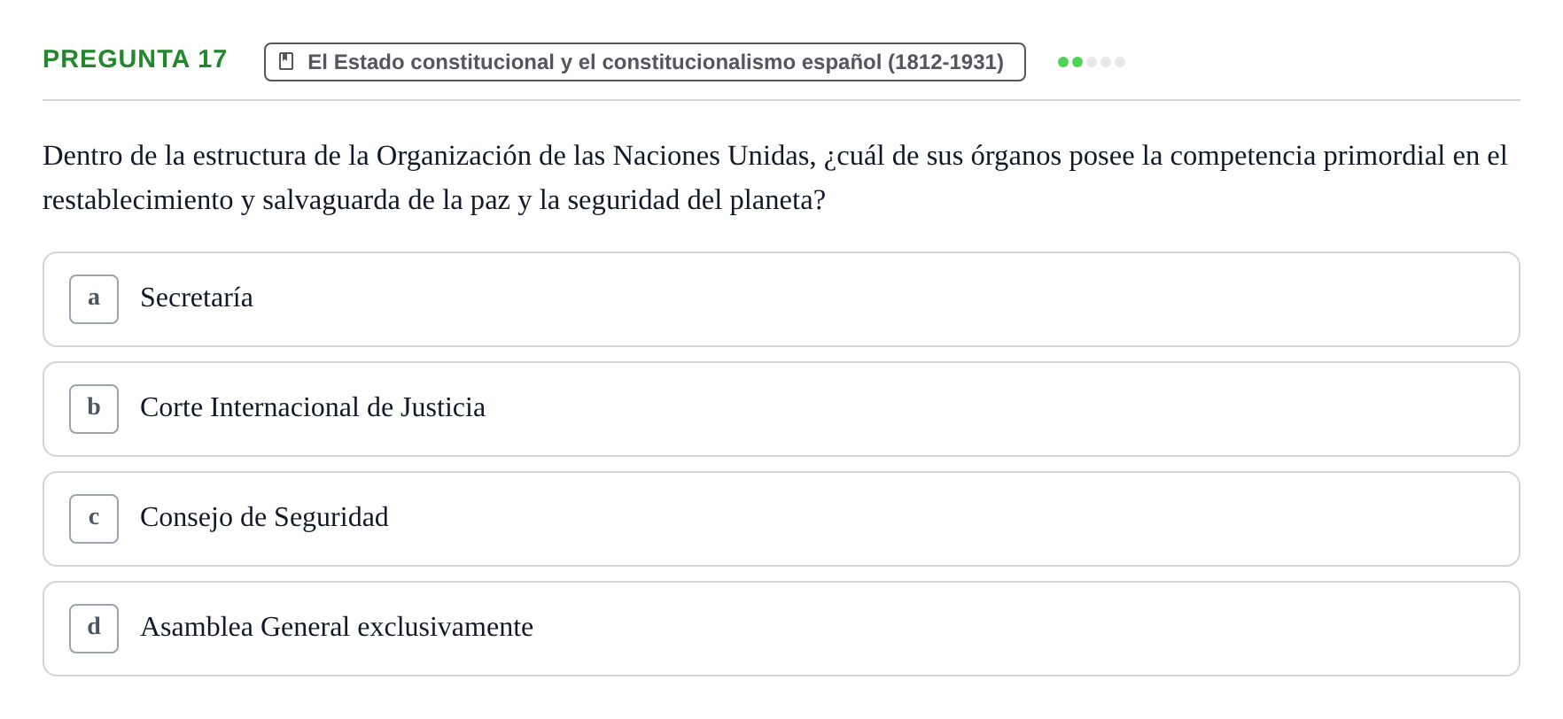 Enunciado: Pregunta 17