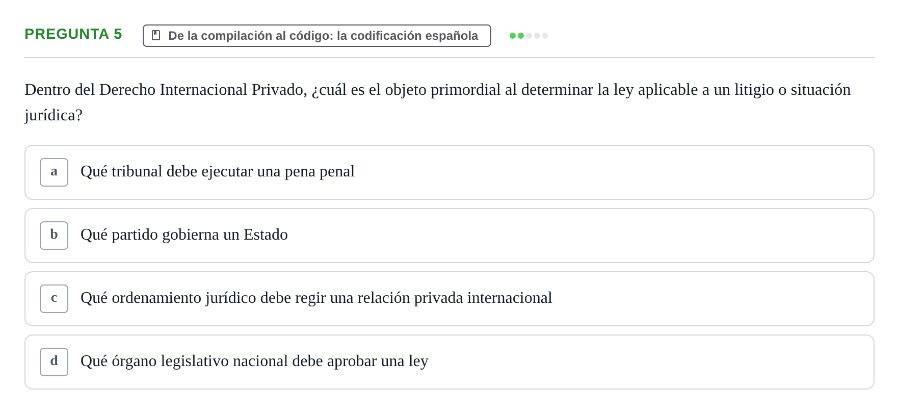 Enunciado: Pregunta 5