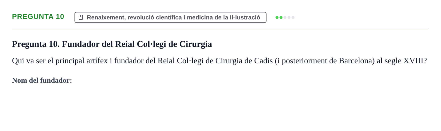 Enunciado: Pregunta 10 · Introducción a la Salud, Antropología, Demografía. Historia de la Medicina UB Juny 2006