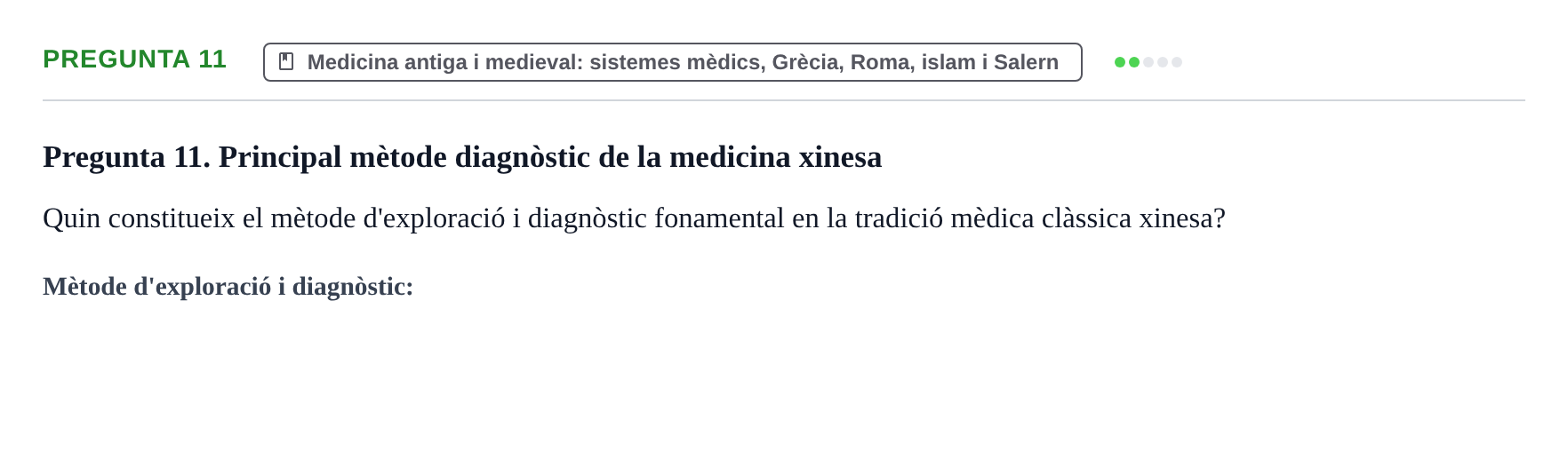 Enunciado: Pregunta 11 · Introducción a la Salud, Antropología, Demografía. Historia de la Medicina UB Juny 2006