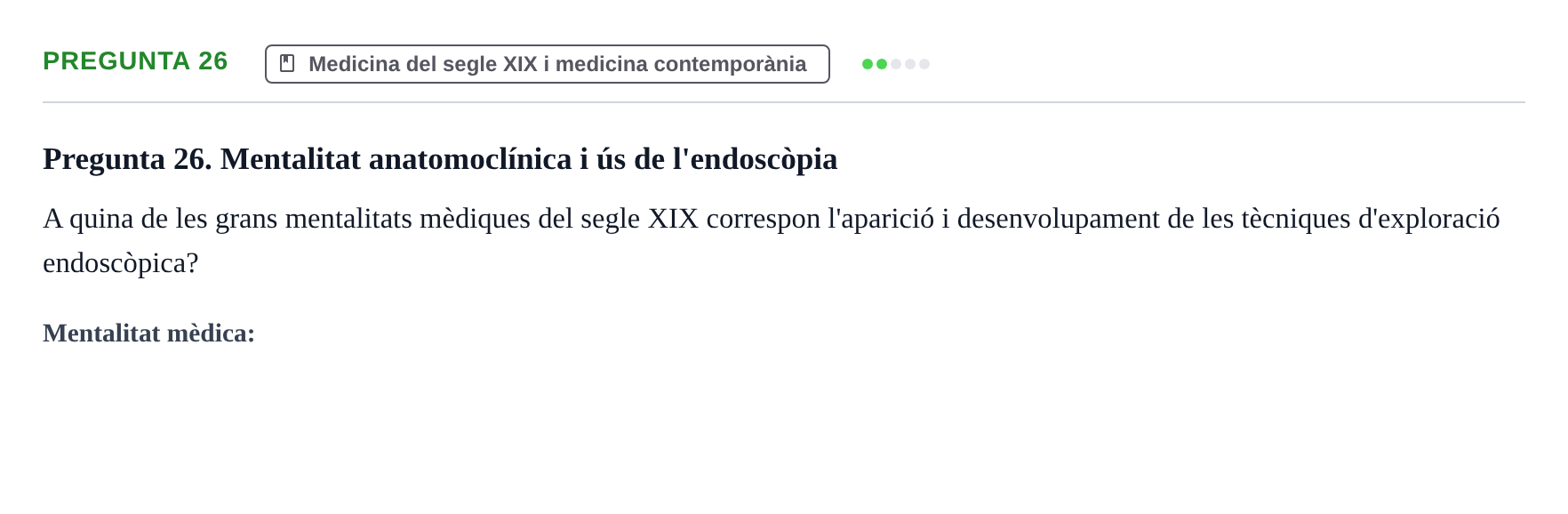 Enunciado: Pregunta 26 · Introducción a la Salud, Antropología, Demografía. Historia de la Medicina UB Juny 2006