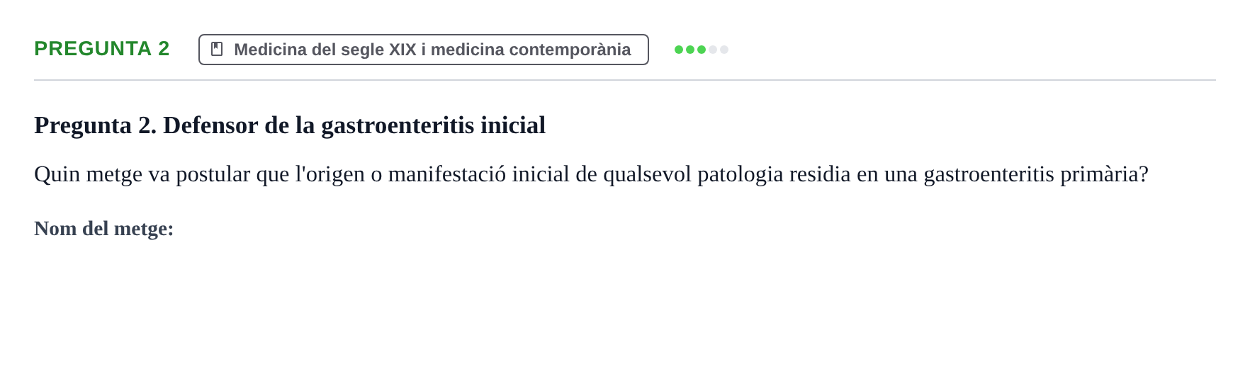Enunciado: Pregunta 2 · Introducción a la Salud, Antropología, Demografía. Historia de la Medicina UB Juny 2006
