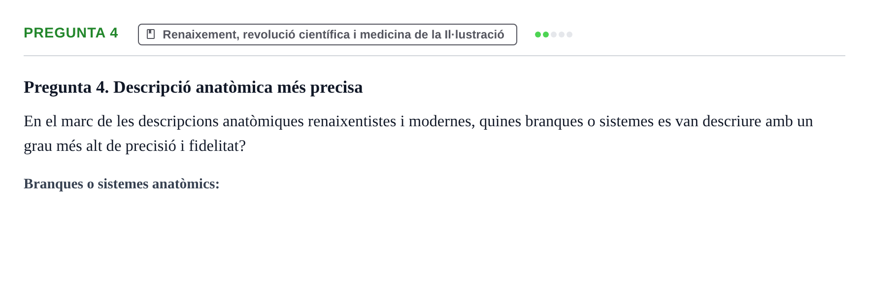 Enunciado: Pregunta 4 · Introducción a la Salud, Antropología, Demografía. Historia de la Medicina UB Juny 2006
