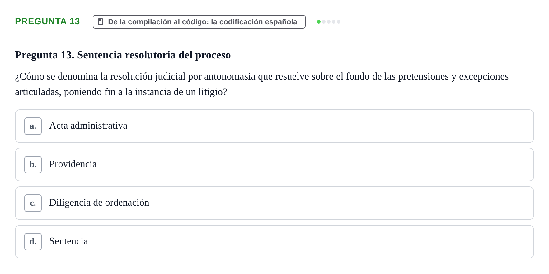 Enunciado: Pregunta 13