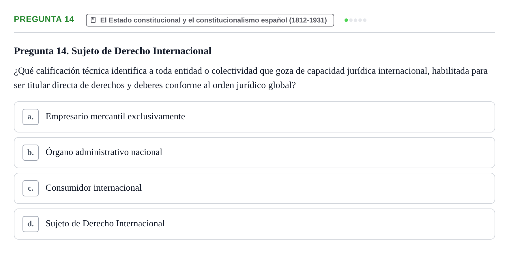 Enunciado: Pregunta 14