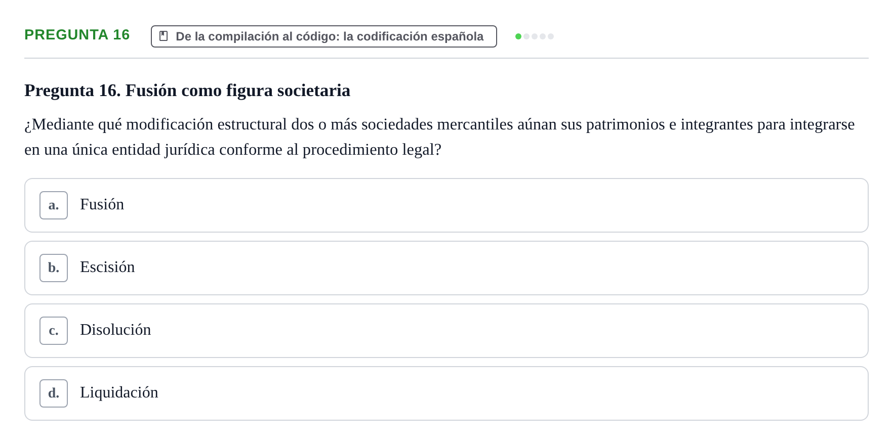 Enunciado: Pregunta 16