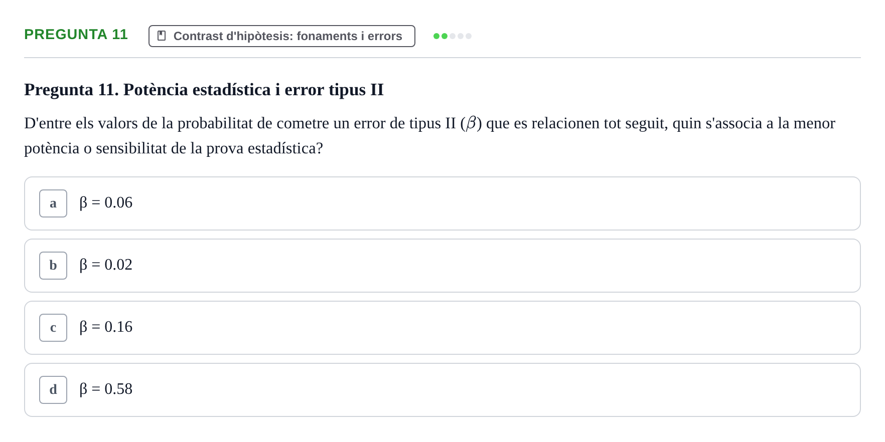 Enunciado: Pregunta 11 · Estadística UB 2020