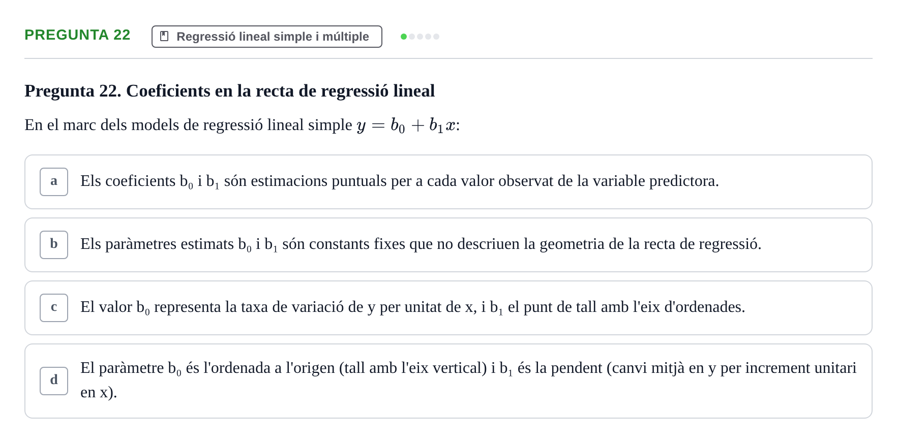 Enunciado: Pregunta 22 · Estadística UB 2020