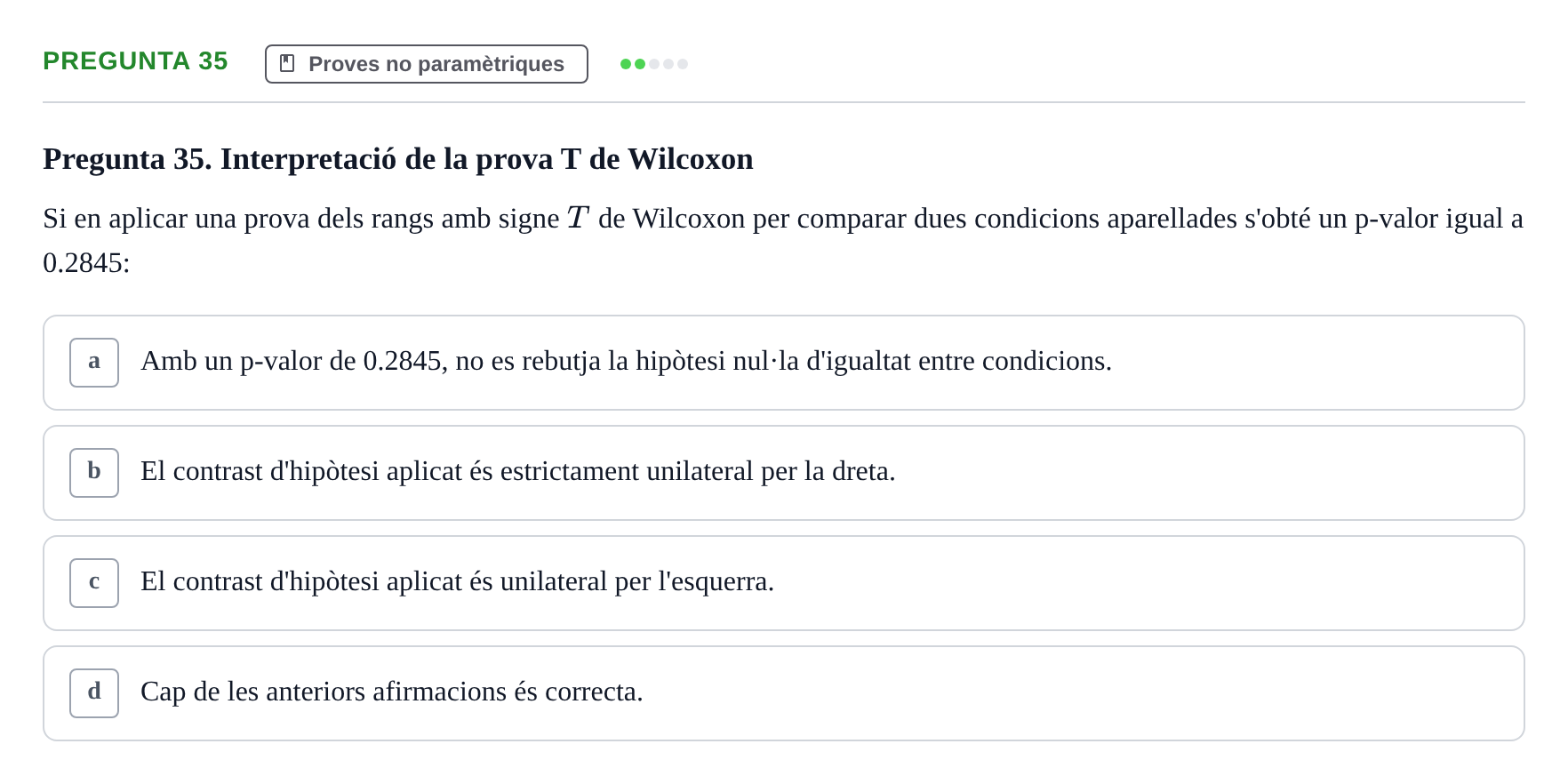Enunciado: Pregunta 35 · Estadística UB 2020