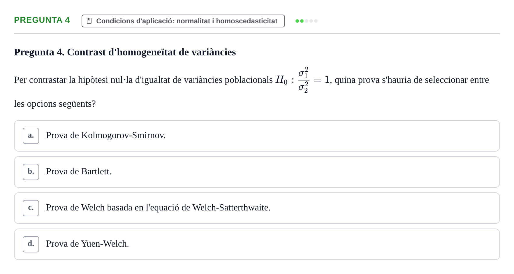 Enunciado: Pregunta 4 · Estadística UB 2020