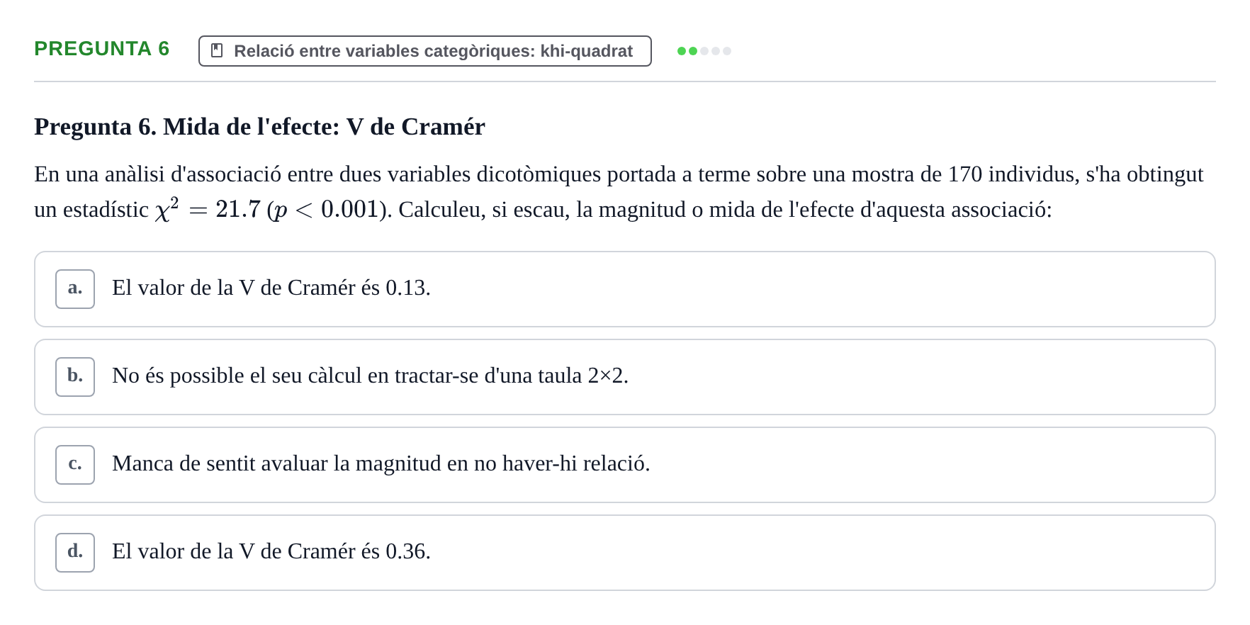 Enunciado: Pregunta 6 · Estadística UB 2020
