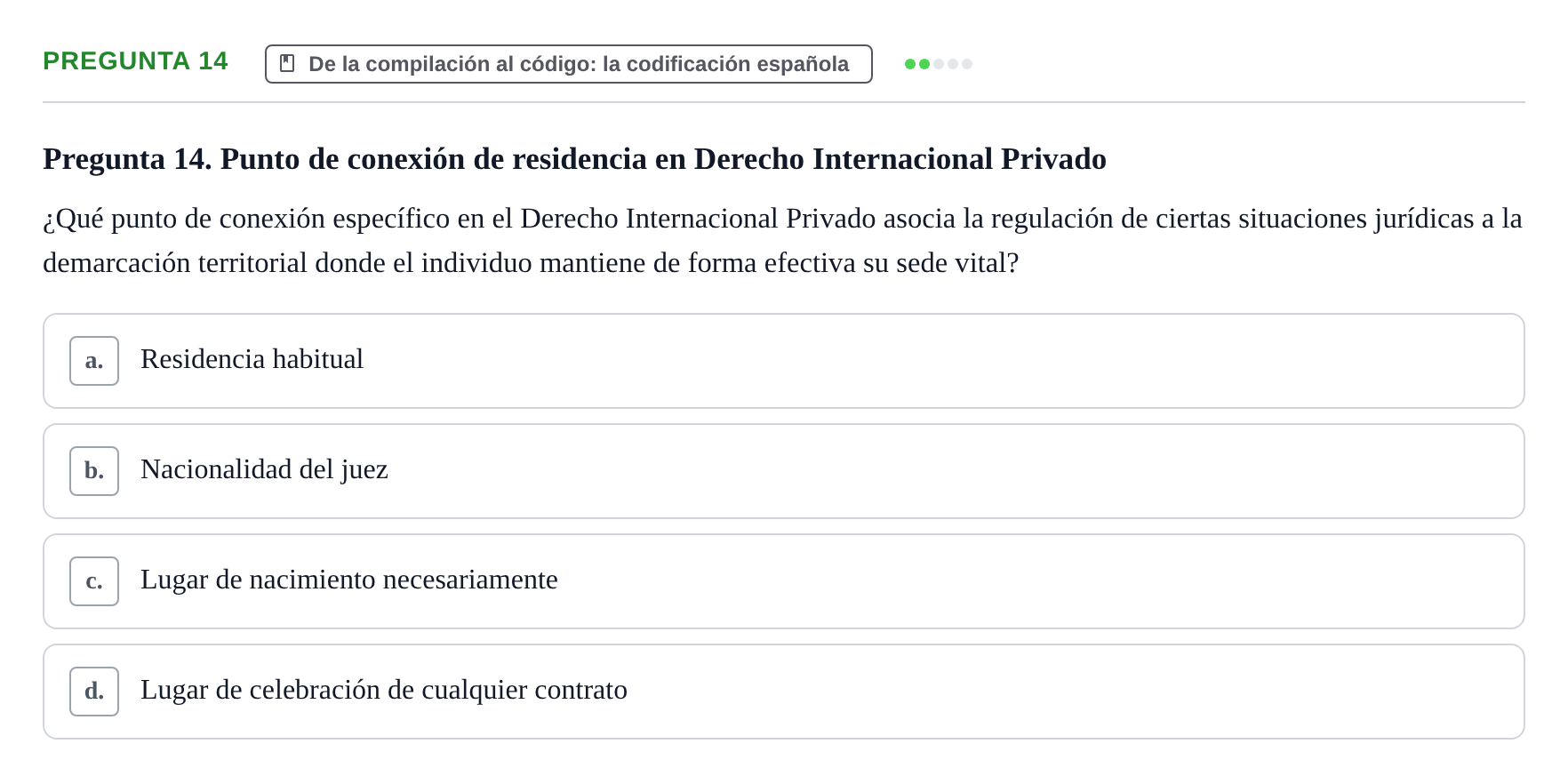 Enunciado: Pregunta 14