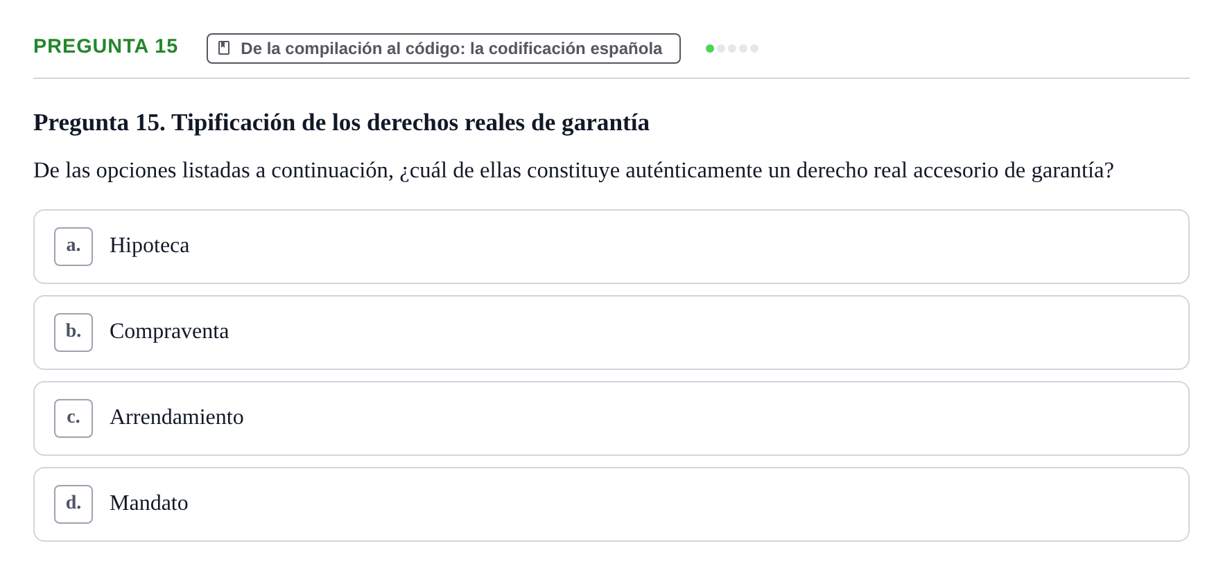 Enunciado: Pregunta 15
