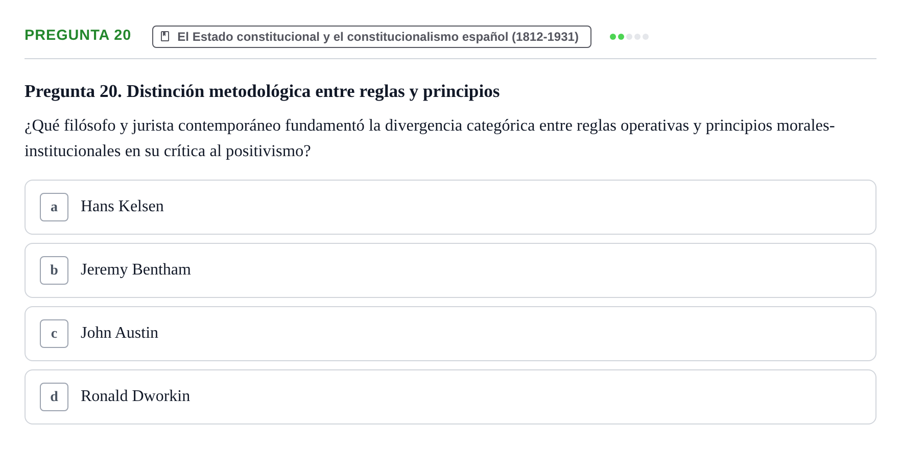 Enunciado: Pregunta 20