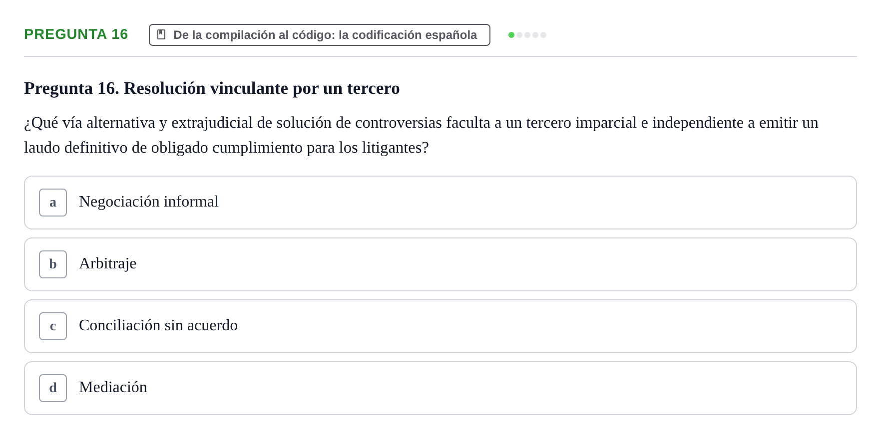 Enunciado: Pregunta 16