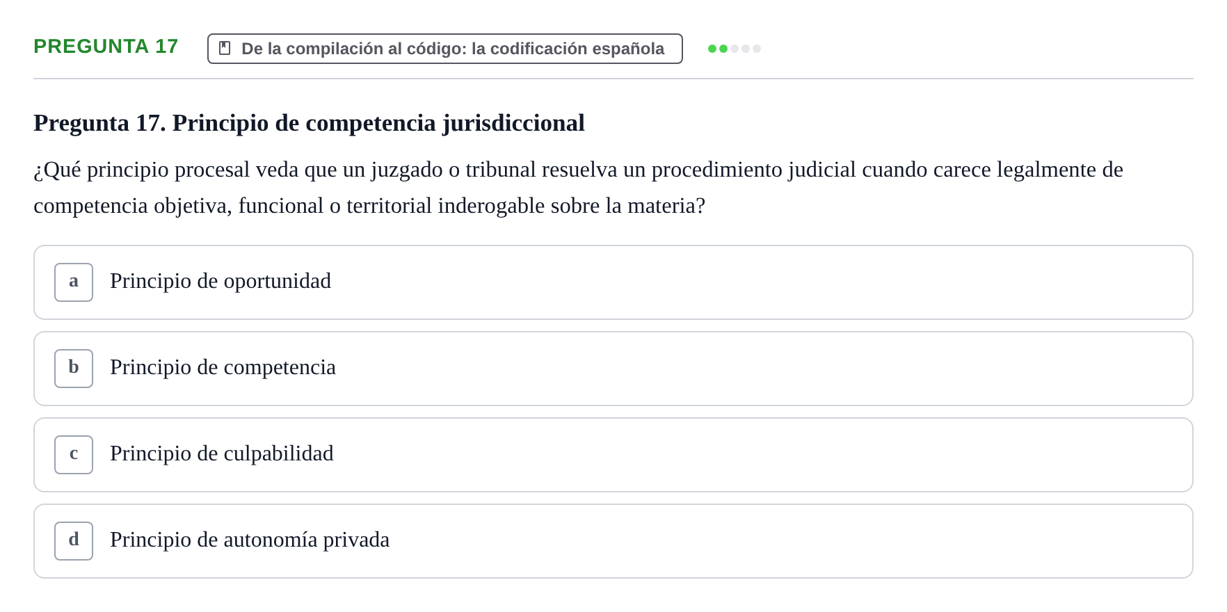 Enunciado: Pregunta 17