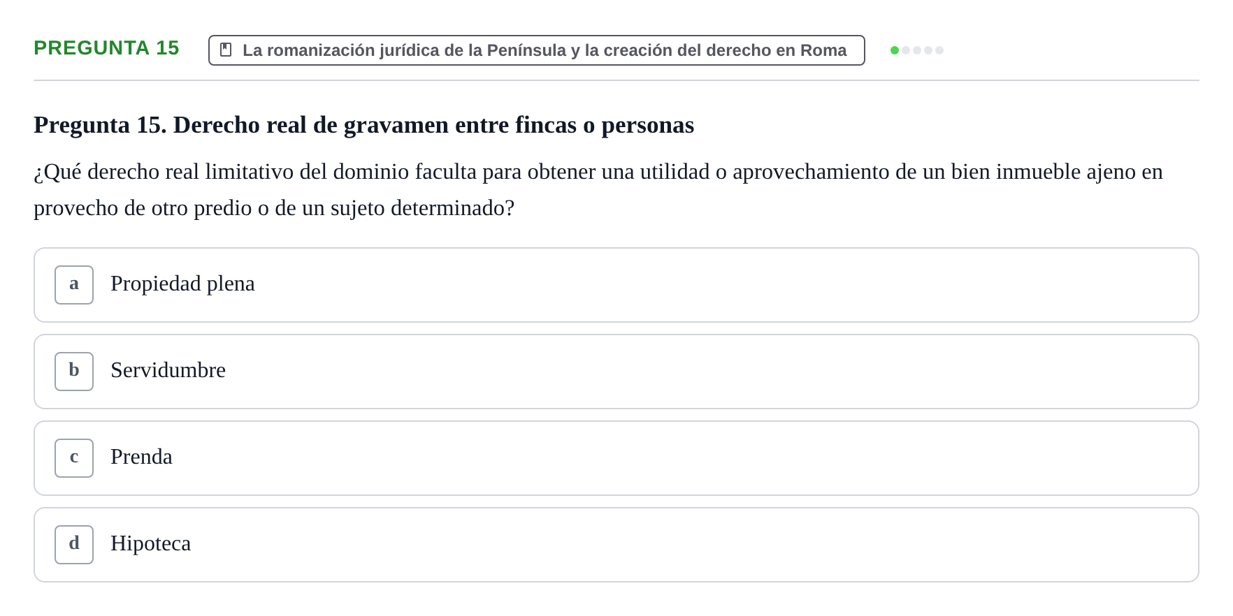 Enunciado: Pregunta 15