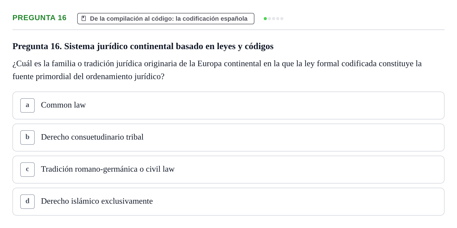 Enunciado: Pregunta 16