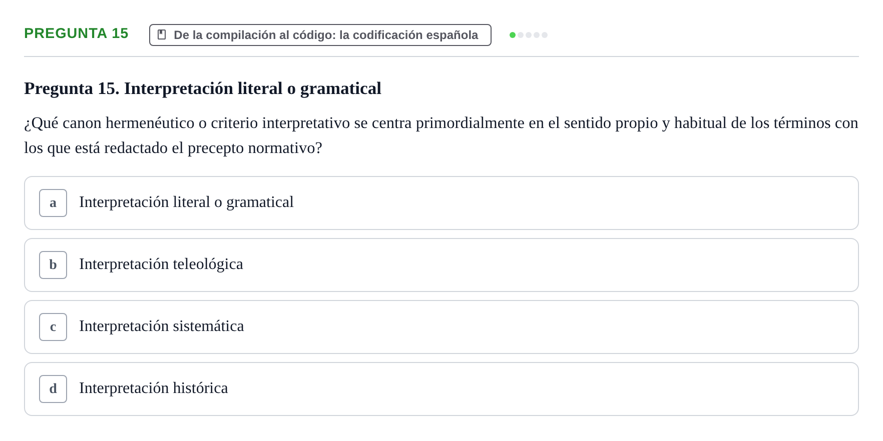 Enunciado: Pregunta 15