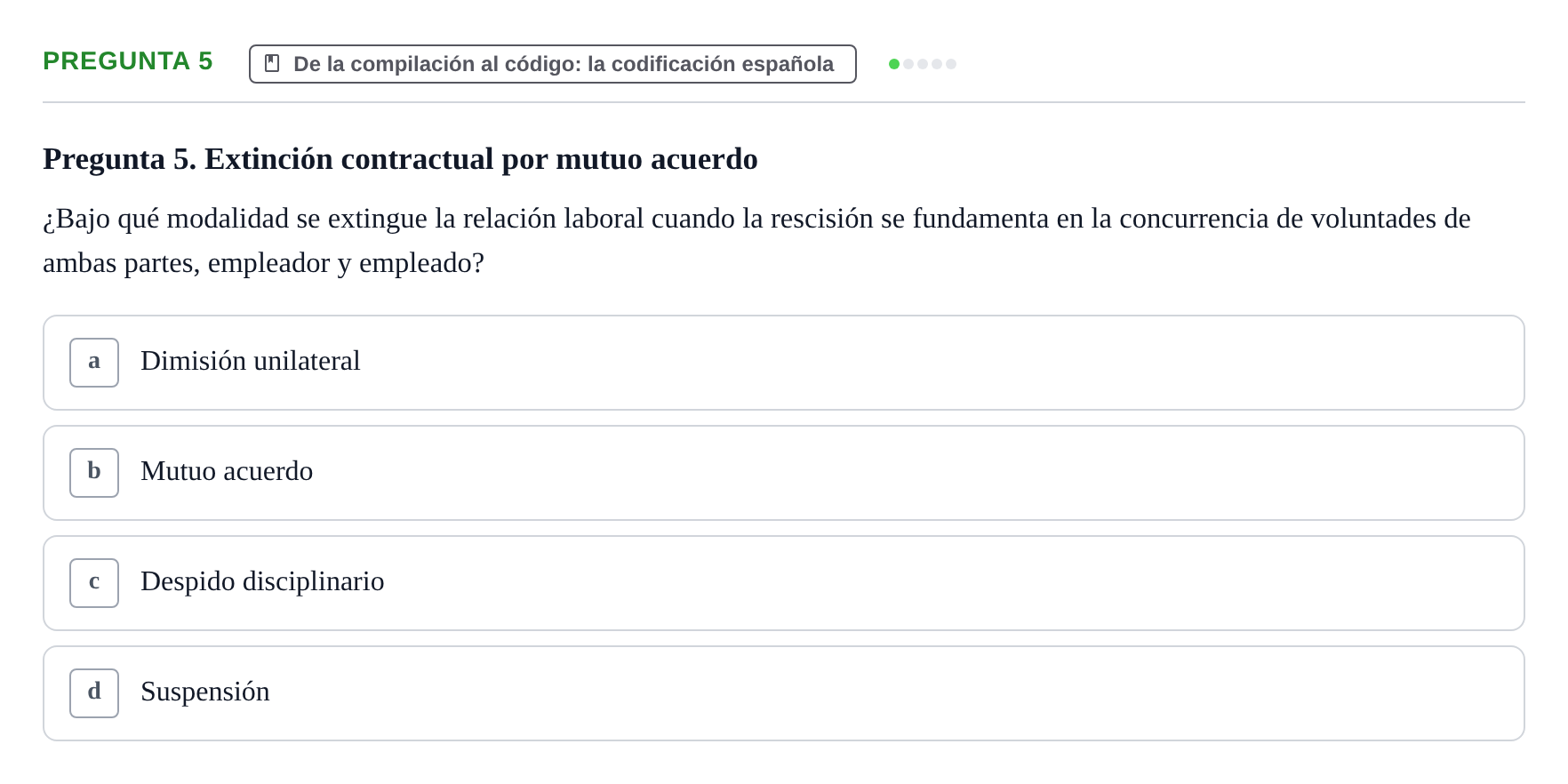 Enunciado: Pregunta 5