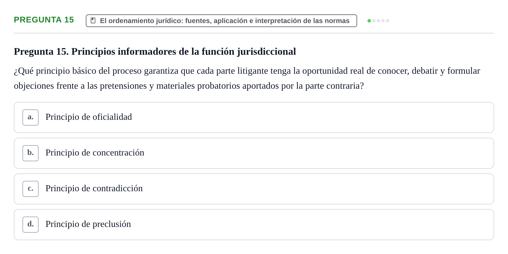 Enunciado: Pregunta 15