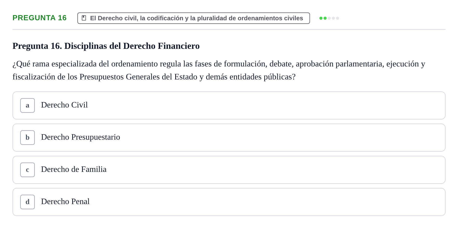 Enunciado: Pregunta 16
