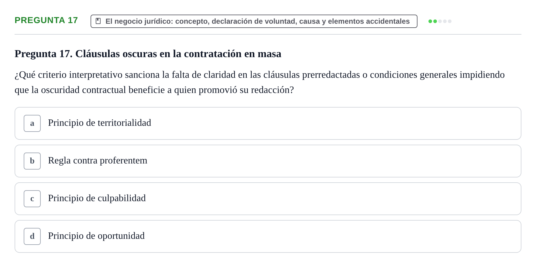 Enunciado: Pregunta 17