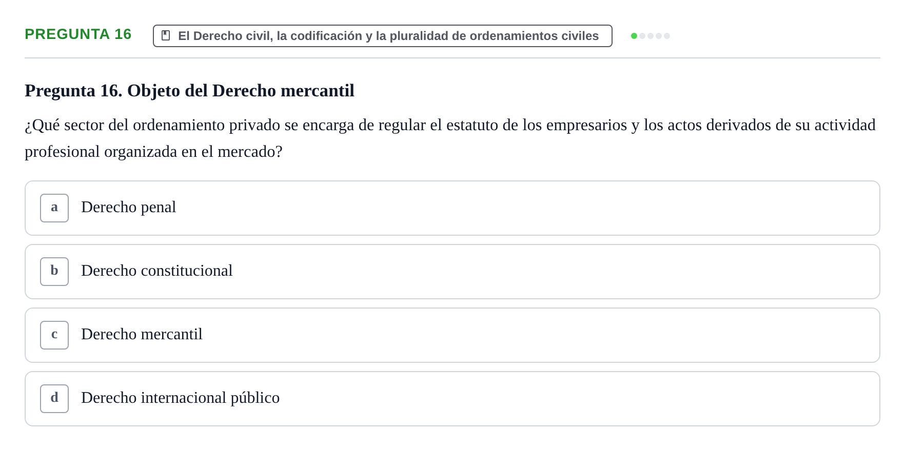 Enunciado: Pregunta 16