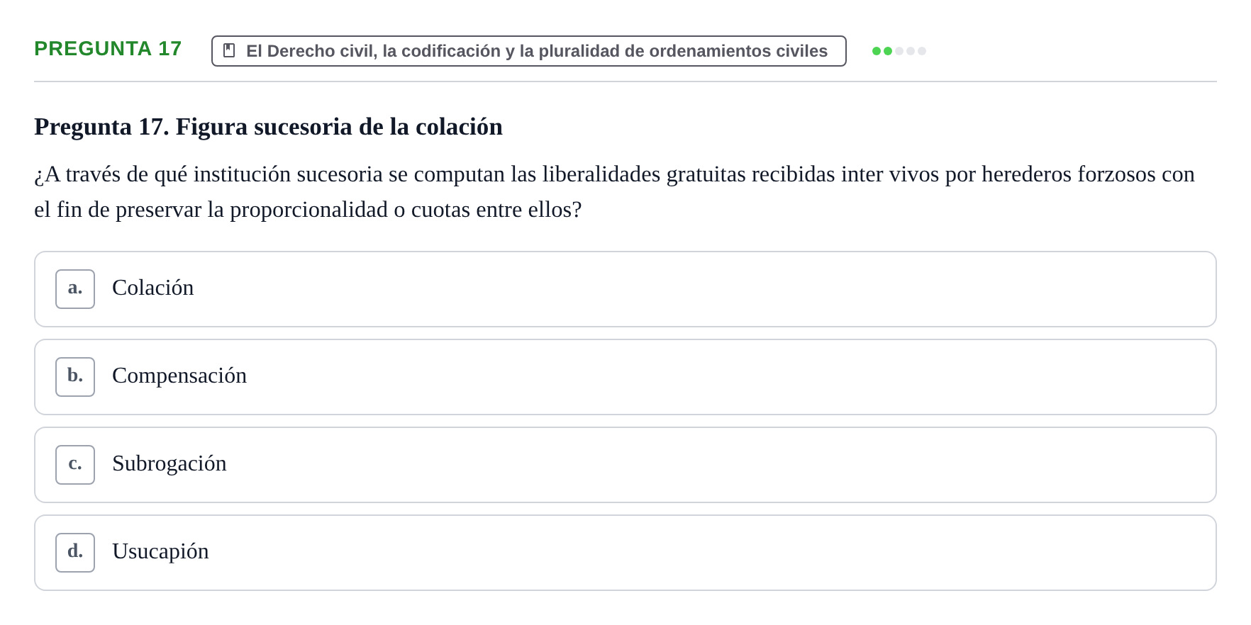 Enunciado: Pregunta 17