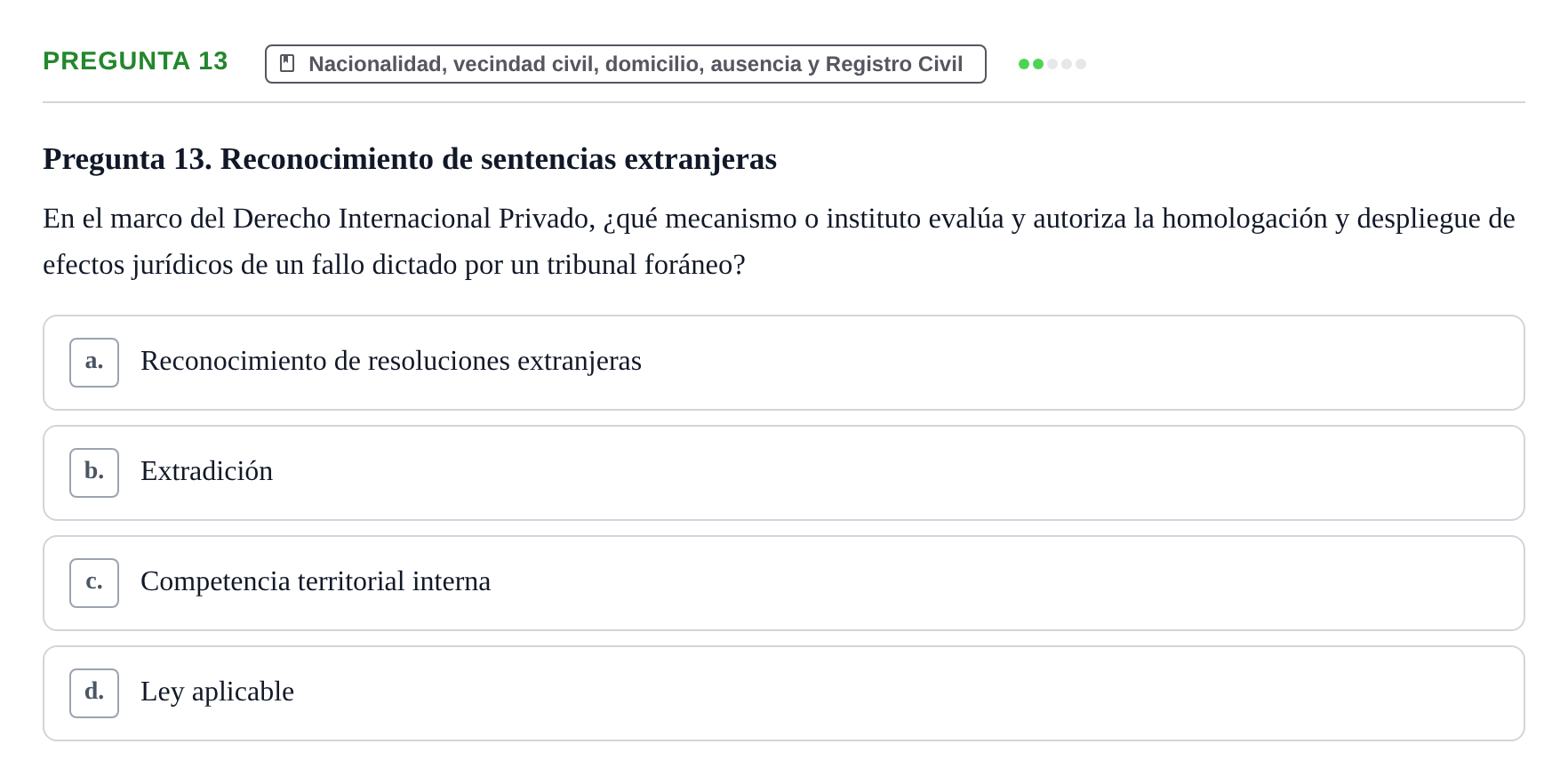 Enunciado: Pregunta 13