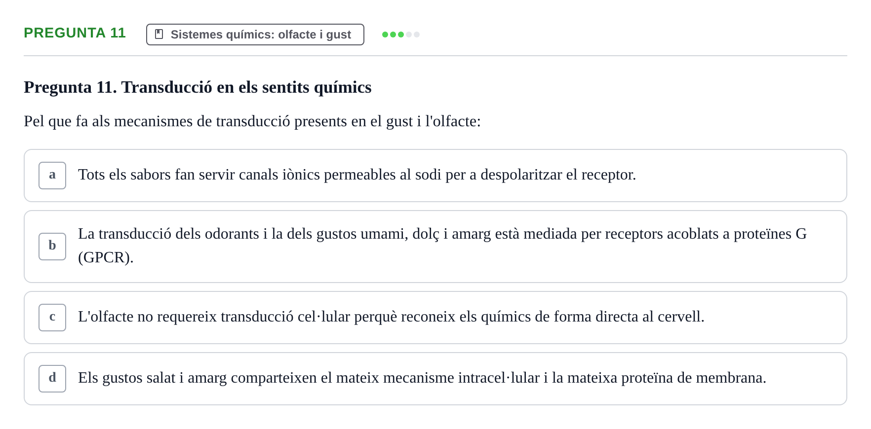 Enunciado: Pregunta 11 · Psicofisiología UB Examen Final Global de Psicofisiologia