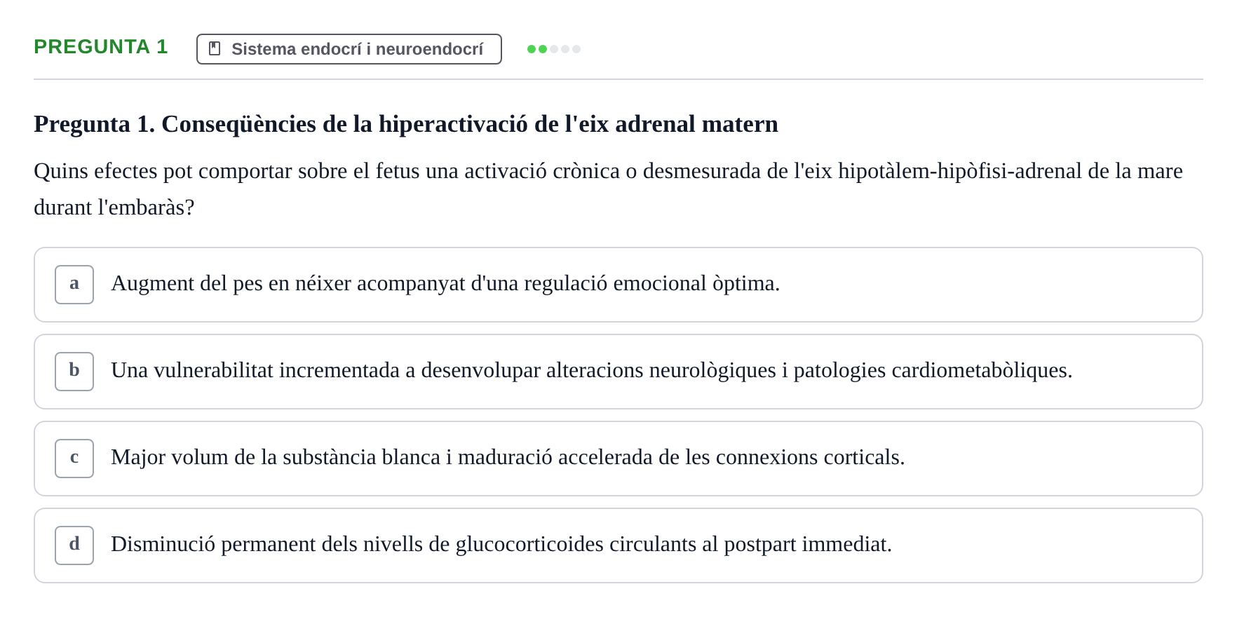 Enunciado: Pregunta 1 · Psicofisiología UB Examen Final Global de Psicofisiologia