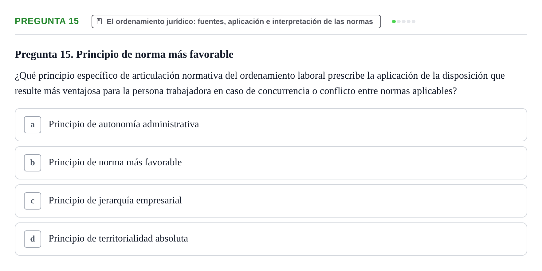 Enunciado: Pregunta 15