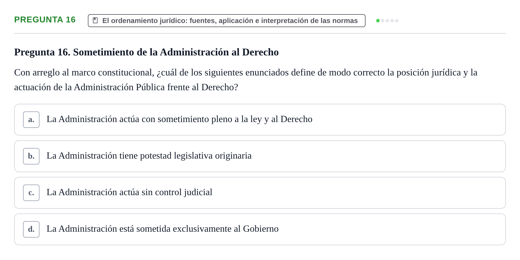Enunciado: Pregunta 16