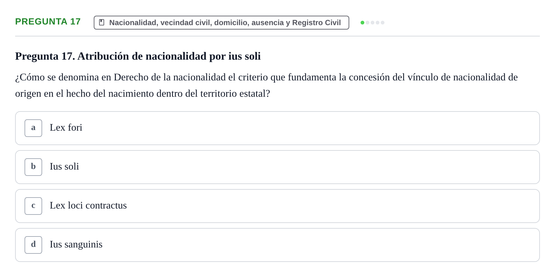 Enunciado: Pregunta 17