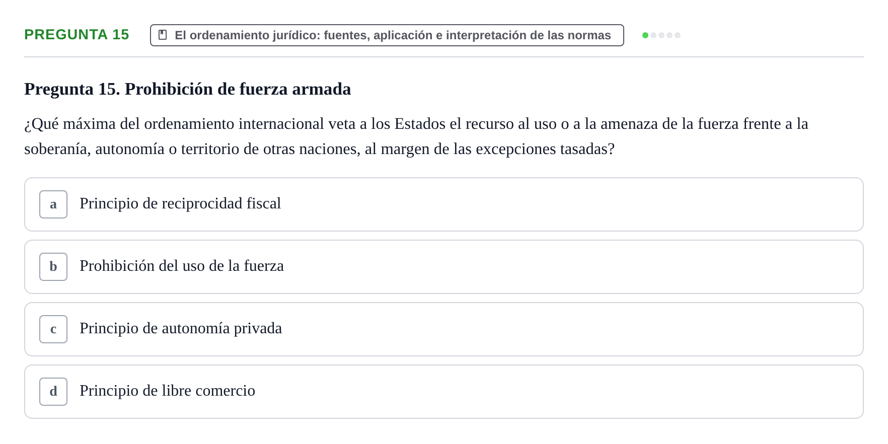 Enunciado: Pregunta 15