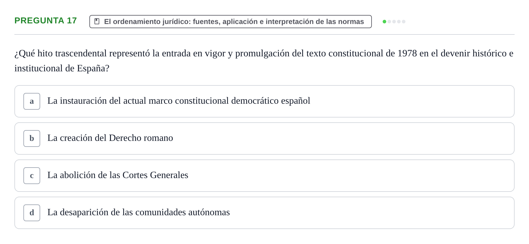 Enunciado: Pregunta 17