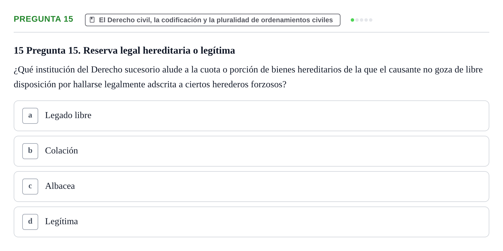Enunciado: Pregunta 15